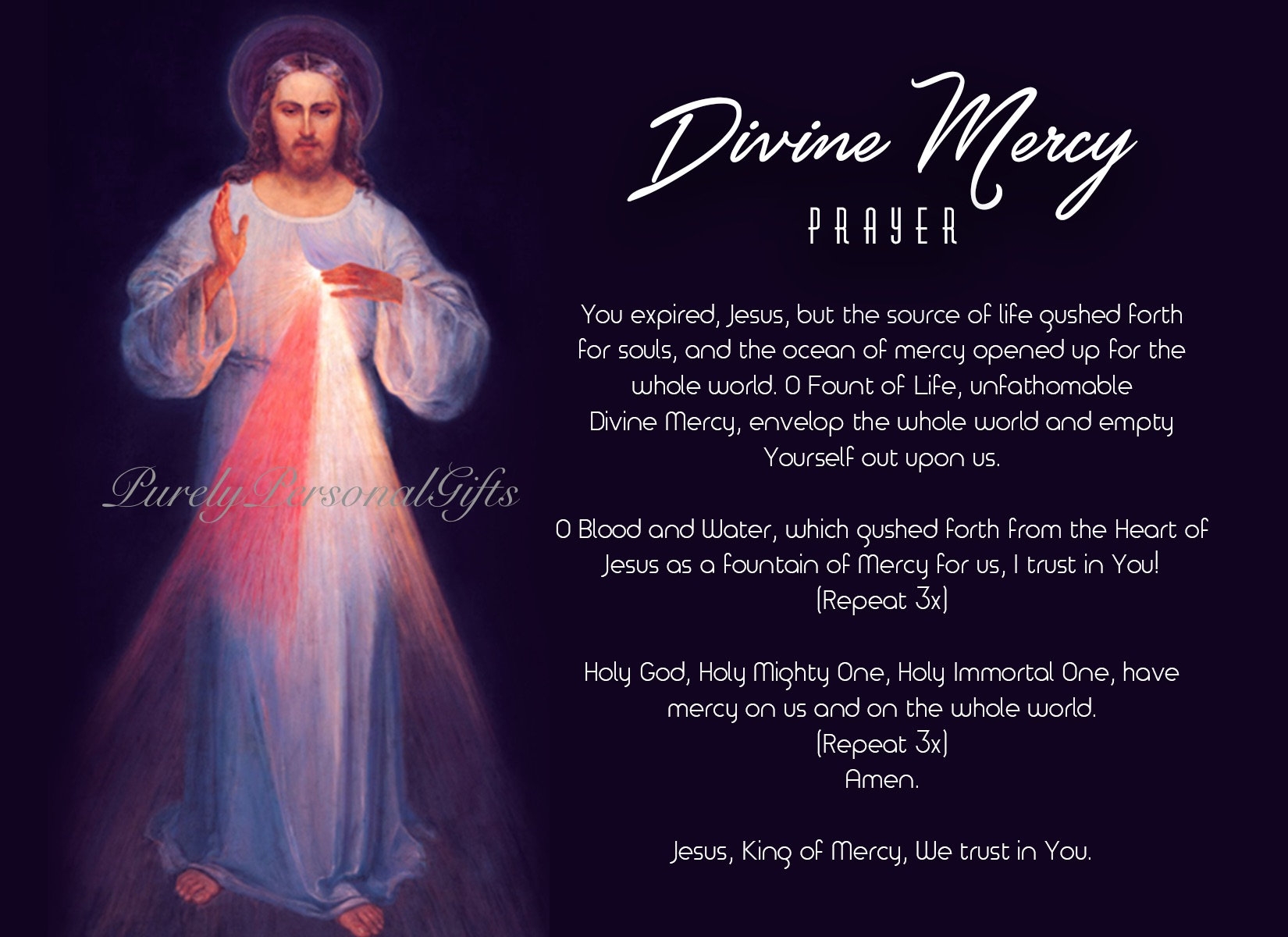 Digital Download Divine Mercy Prayer Printable Divine Mercy Chaplet Jesus Christ Divine Mercy Instant Download Etsy Israel