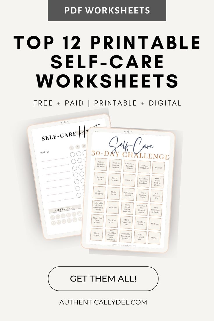Discover The Best Printable Self Care Worksheets For Adults