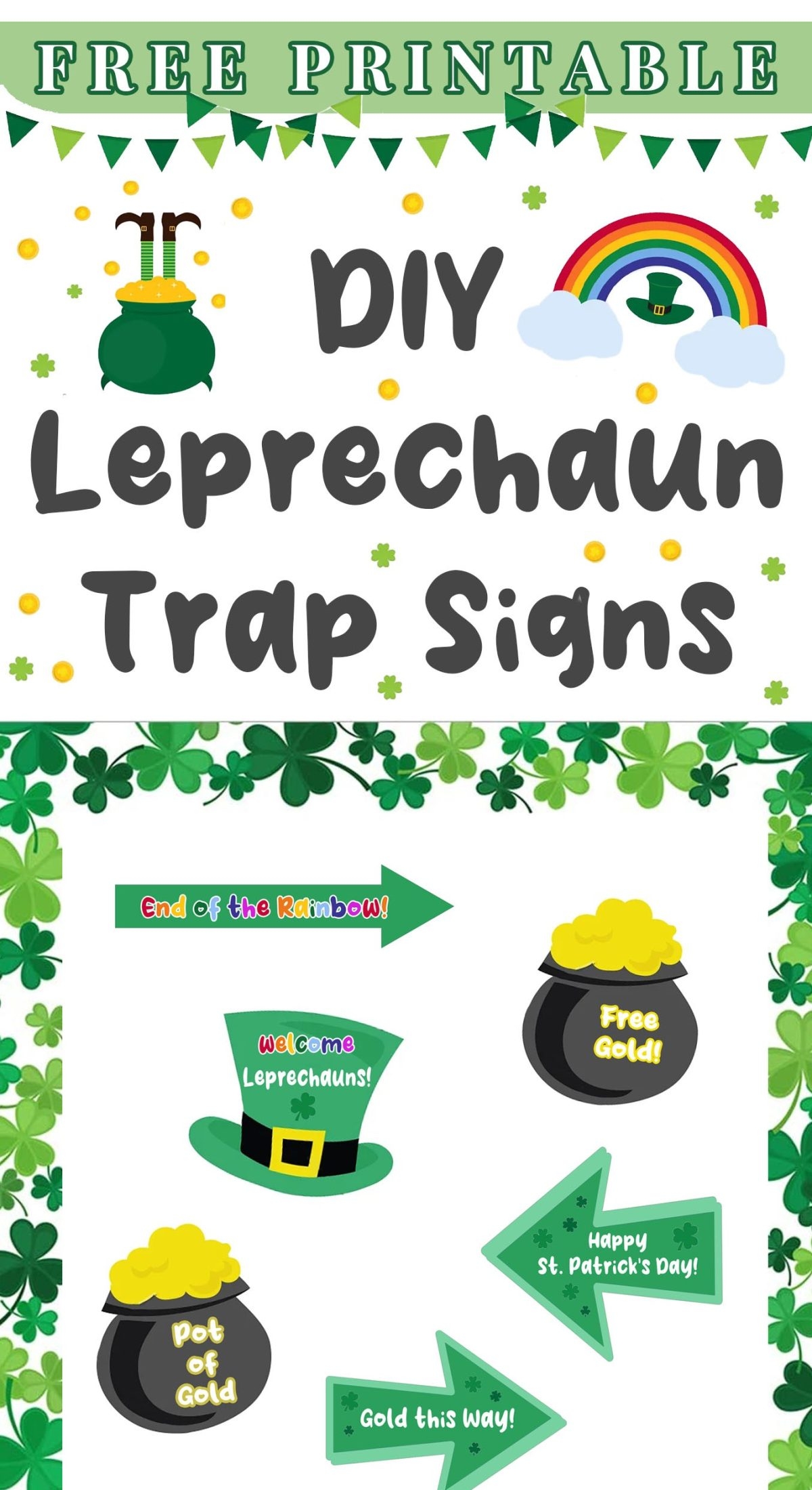 DIY Leprechaun Trap Signs Free St Patrick s Day Printables For The Love Of Food