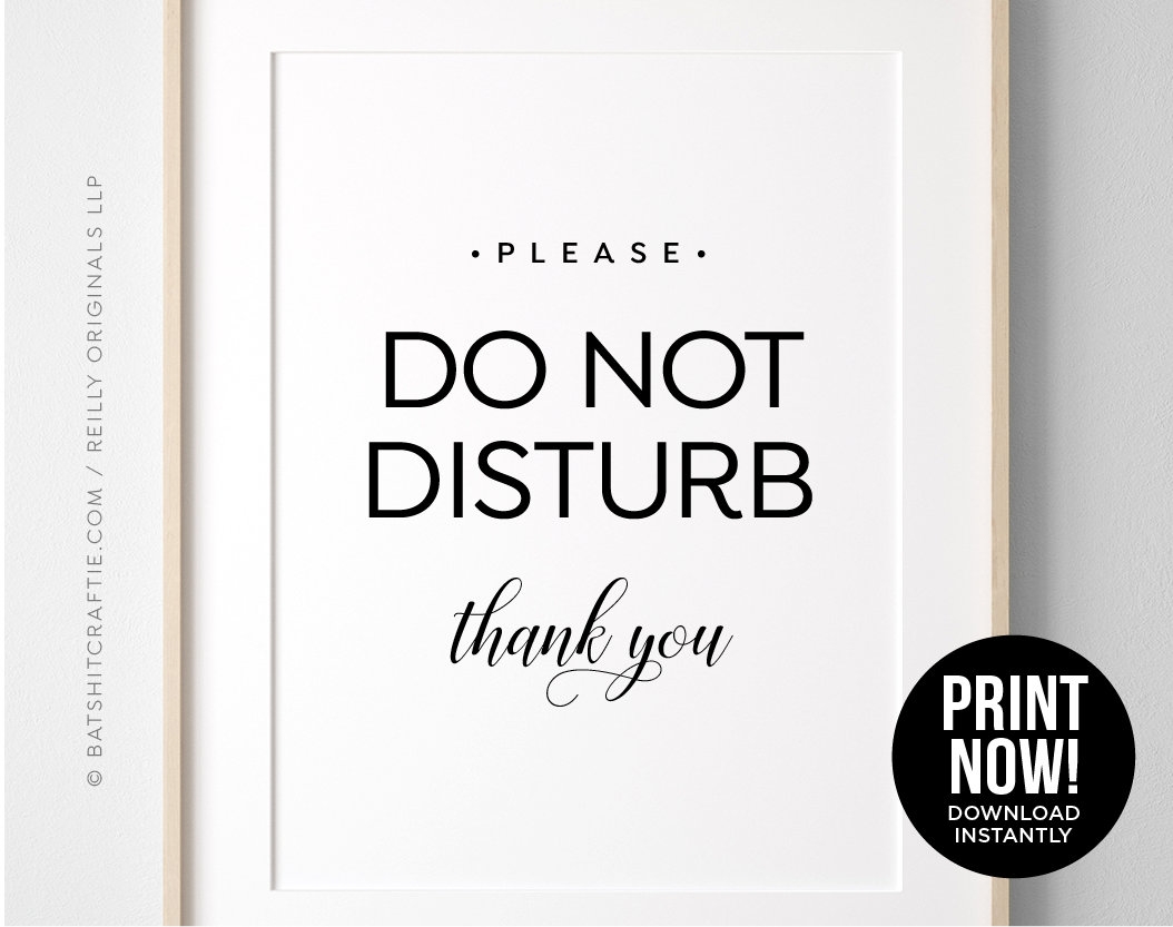 Do Not Disturb Printable Sign Elegant Modern Design For Home Or Office Clean Cute Instant Download Etsy
