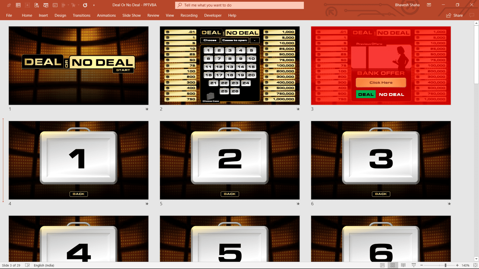 Download Deal Or No Deal PowerPoint Game Template