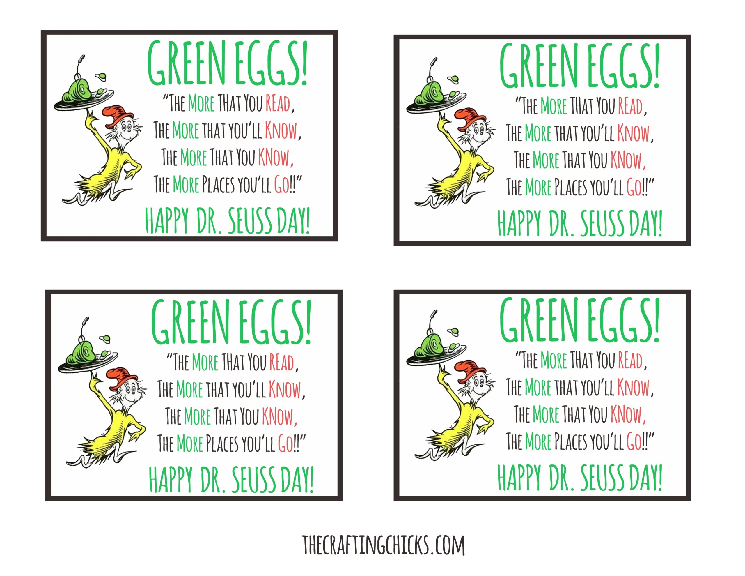 Dr Seuss Green Eggs Tag Free Printable