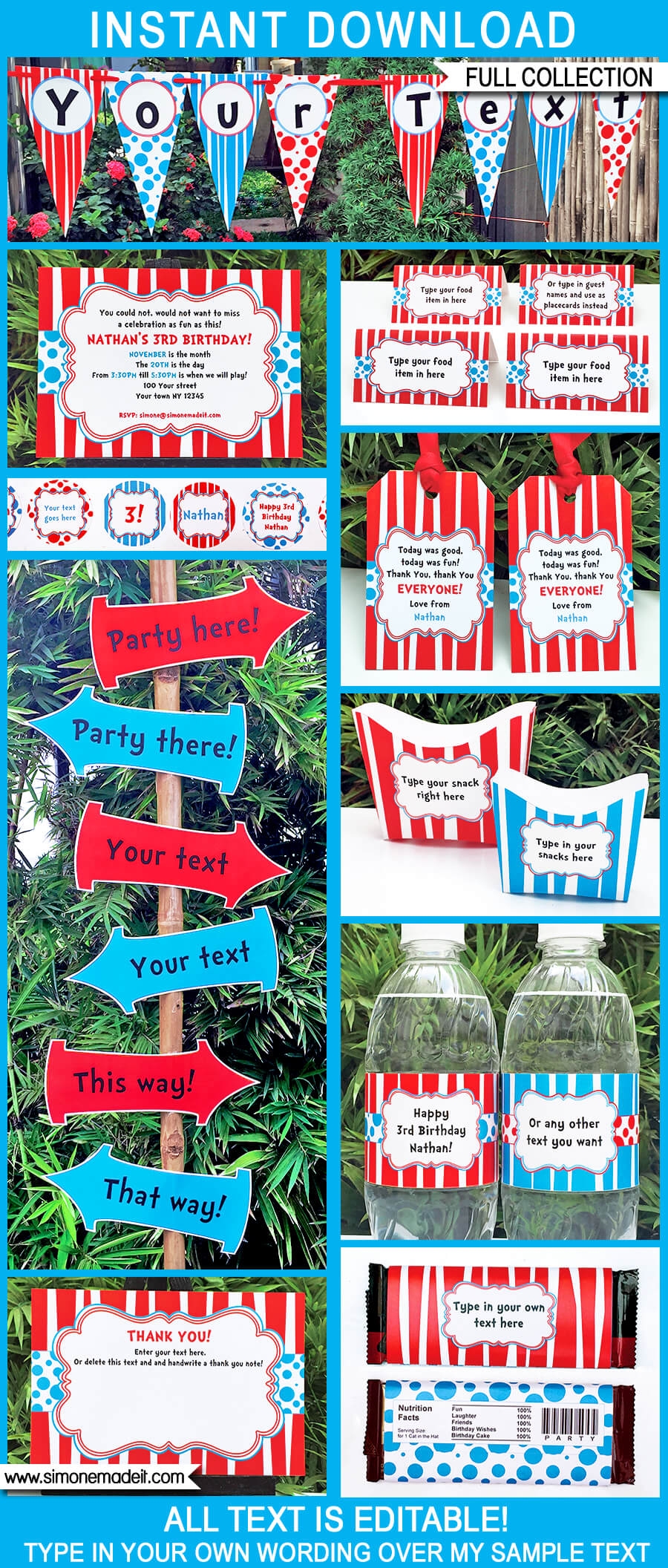 Dr Seuss Party Printables Invitations Decorations Birthday Templates