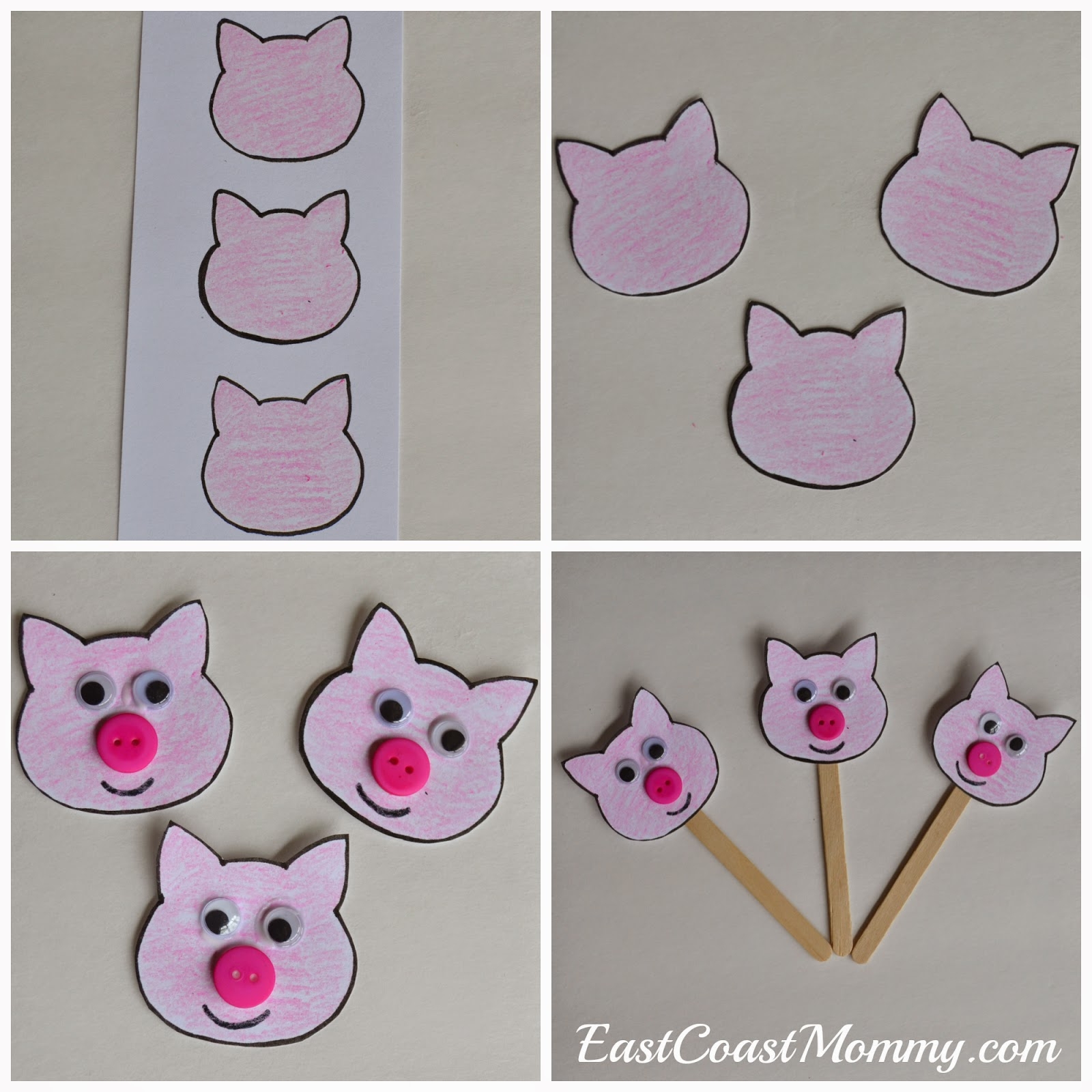 East Coast Mommy Number Crafts Number THREE The Three Little Pigs