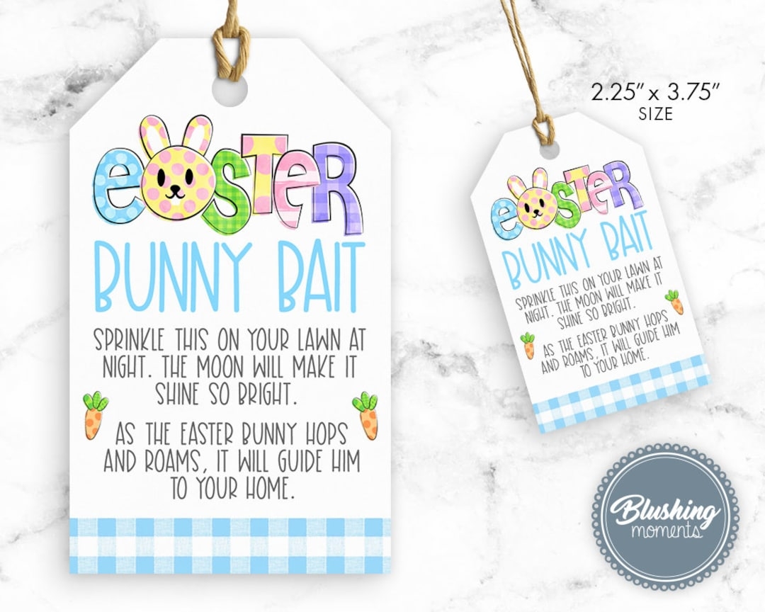 EASTER BUNNY BAIT Food printable Tags easter Activty For Kids editable Easter Party Gift Tags bunny Bait Label thank You Gift Tags Etsy