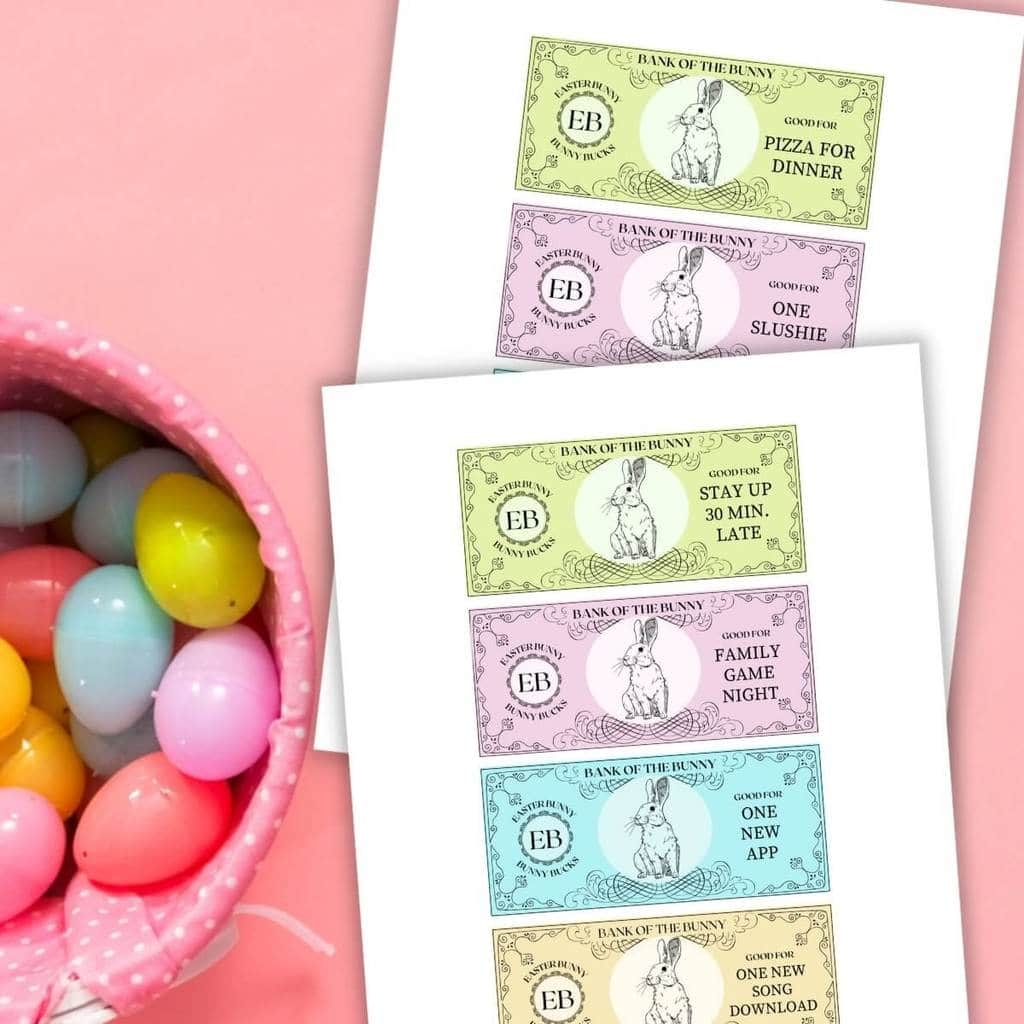 Easter Bunny Money For Easy Egg Fillers Printable Coupons 
