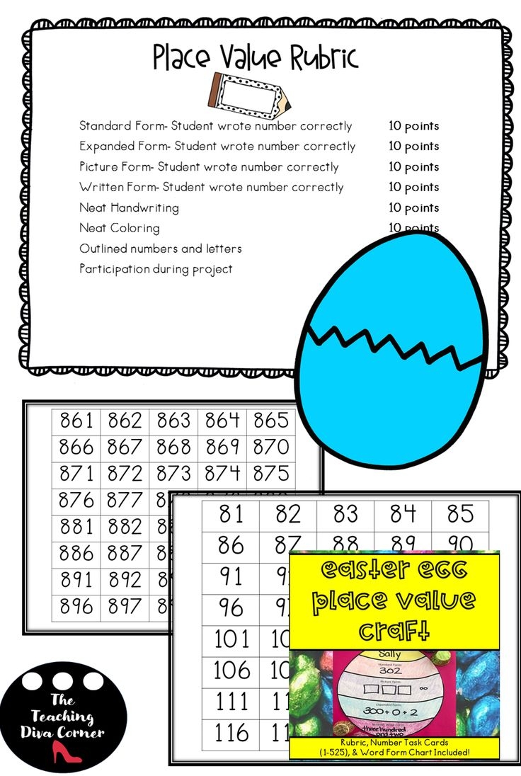 Easter Egg Math Place Value Craft Easter Math Activities Math Place Value Math Center