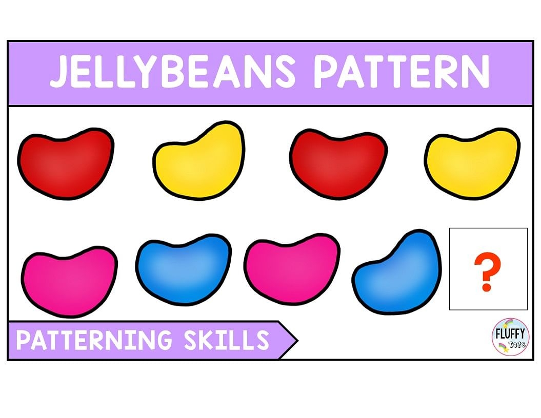 Easy Easter Jellybean AB Pattern Worksheets FluffyTots