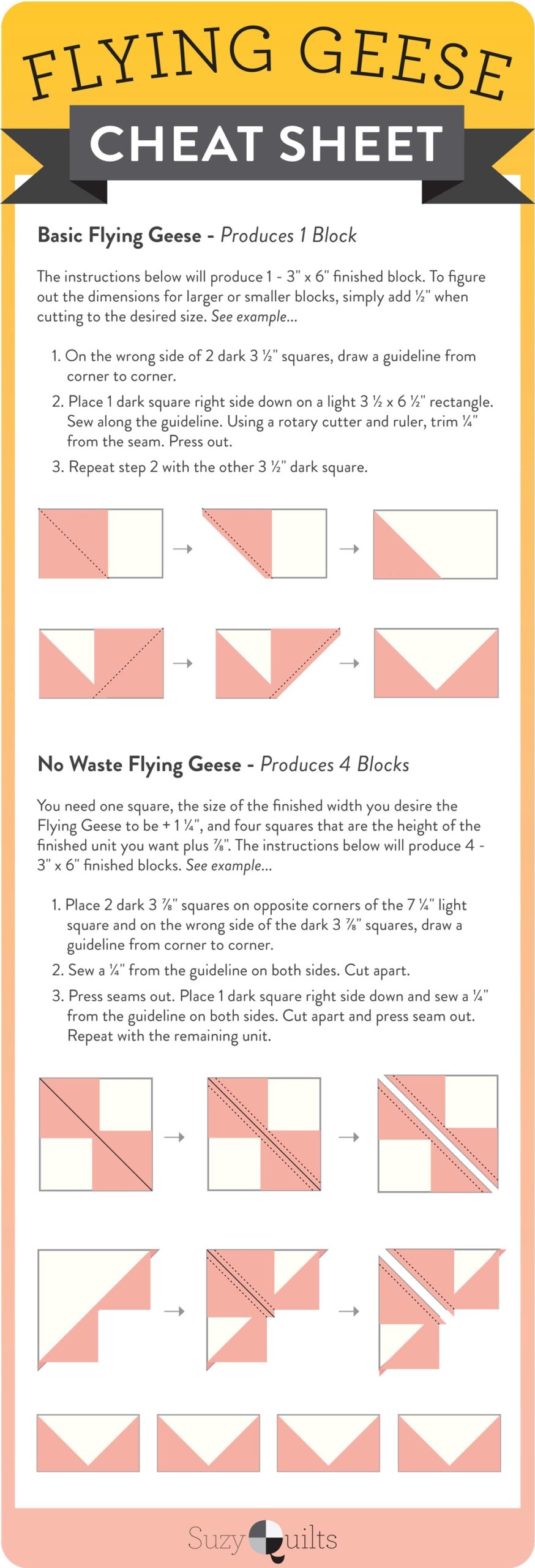 Easy Flying Geese Quilt Block Tutorial Suzy Quilts