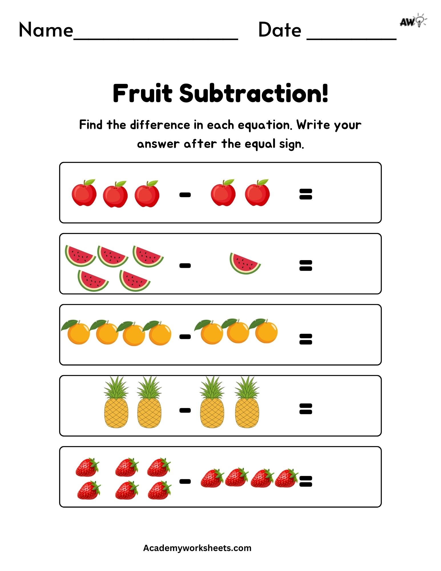 Easy Subtraction Lessons For Kindergarten Students Academy Worksheets