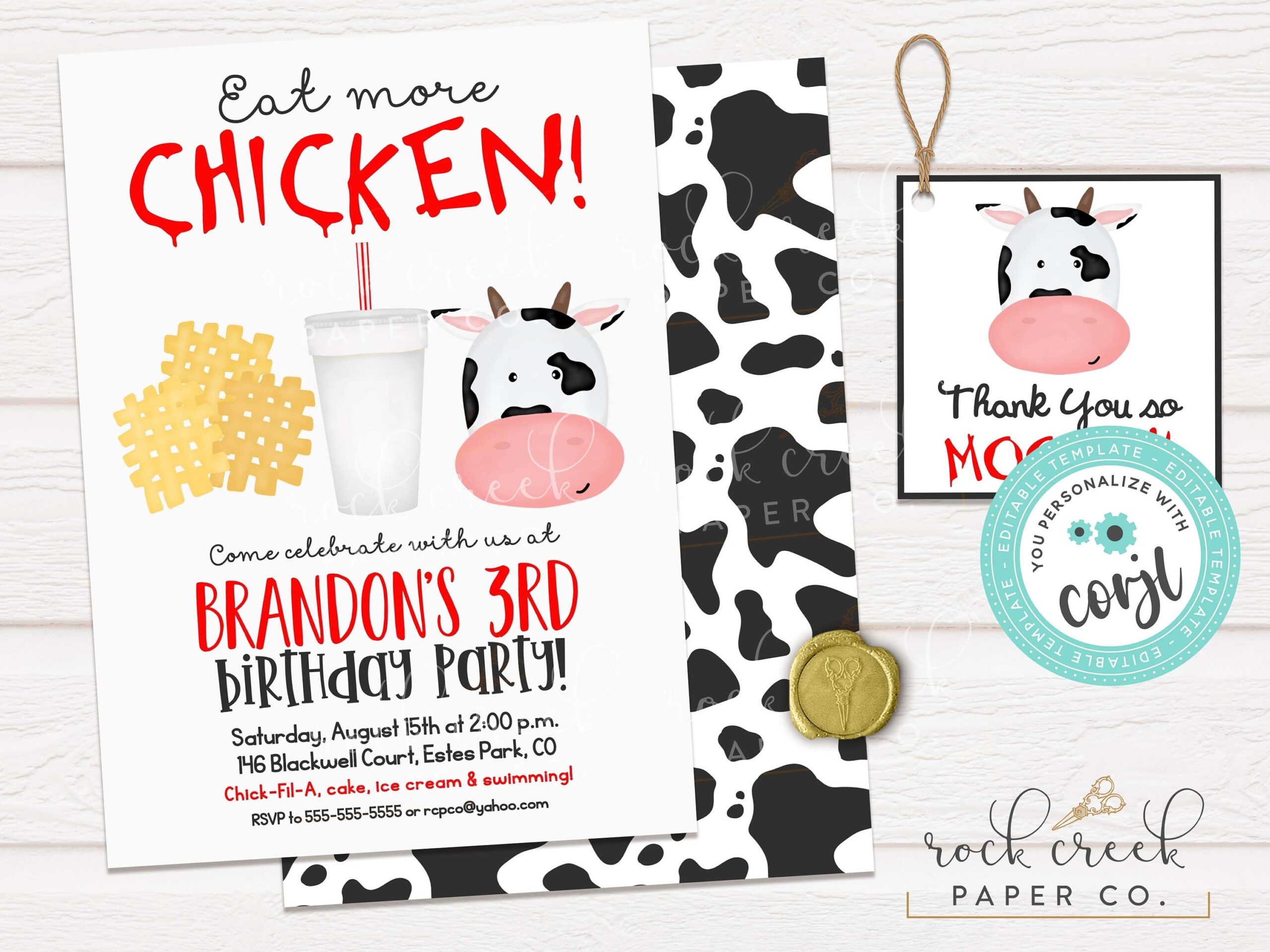 Eat More Chicken Birthday Invitation Fast Food Party Chicken Nugget Party Invite Editable Birthday Party Template Instant Download Etsy
