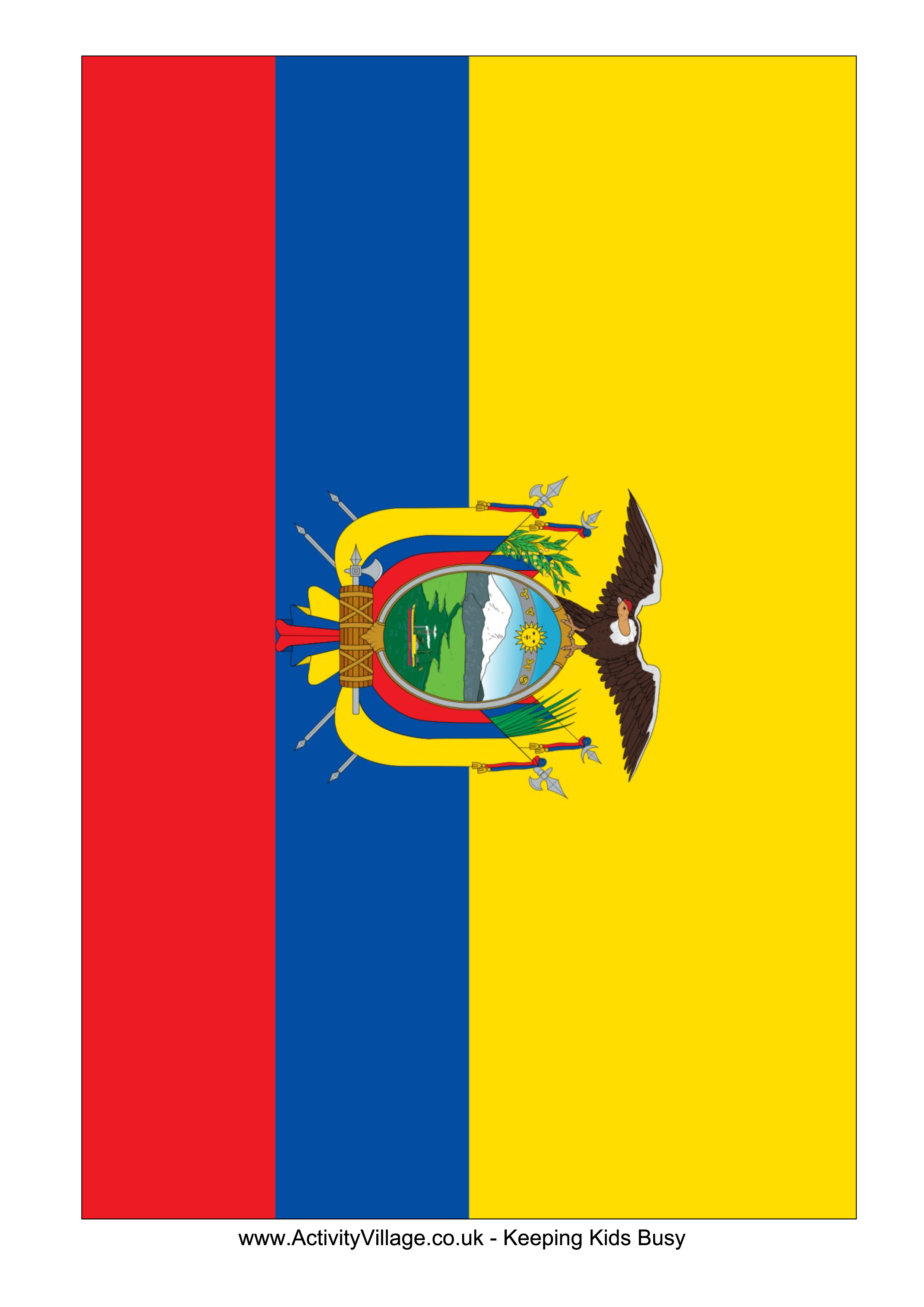 Ecuador Flag Free Printable Ecuador Flag Ecuador Flag Flag Coloring Pages Flag Template