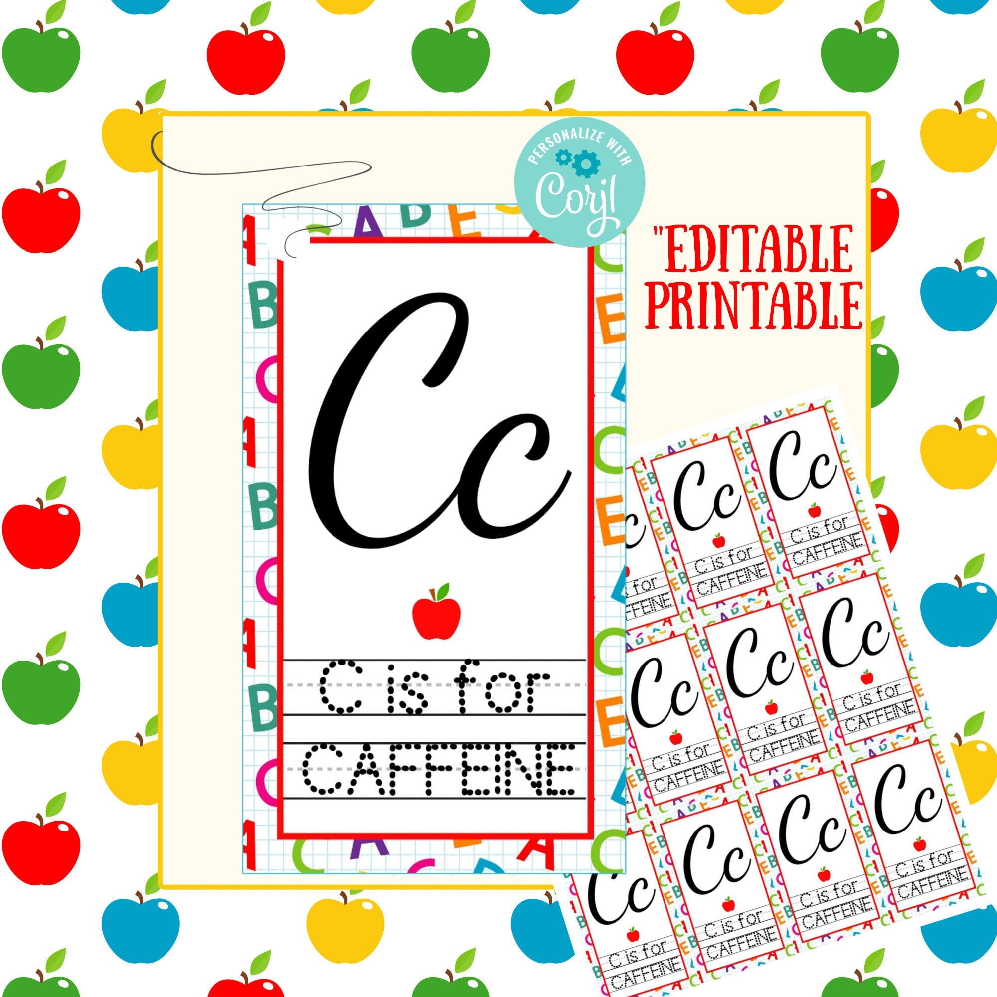 EDITABLE Teacher Gift Tags C Is For Caffeine Soda Gift Tags Teacher Appreciation Gift Tags Printable Template Gift Tags Etsy