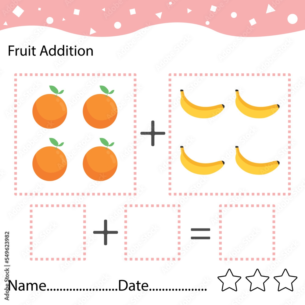 Fruit Picture Addition Worksheet