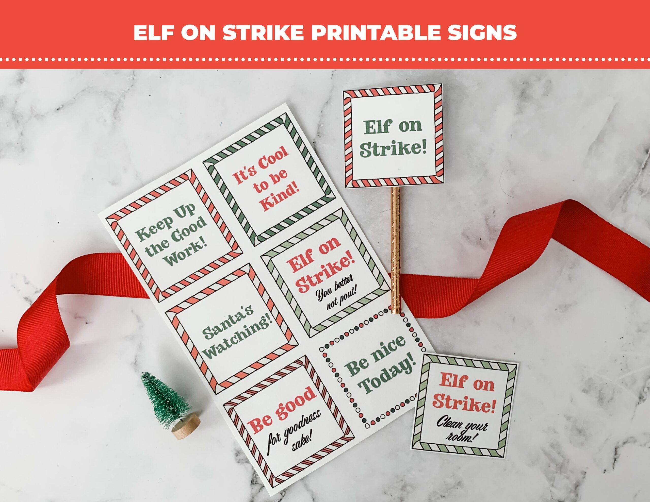 Elf On Strike Printable Signs Christmas Elf Accessories Holiday Elf Ideas Easy Elf Ideas In Instant Download PDF Etsy
