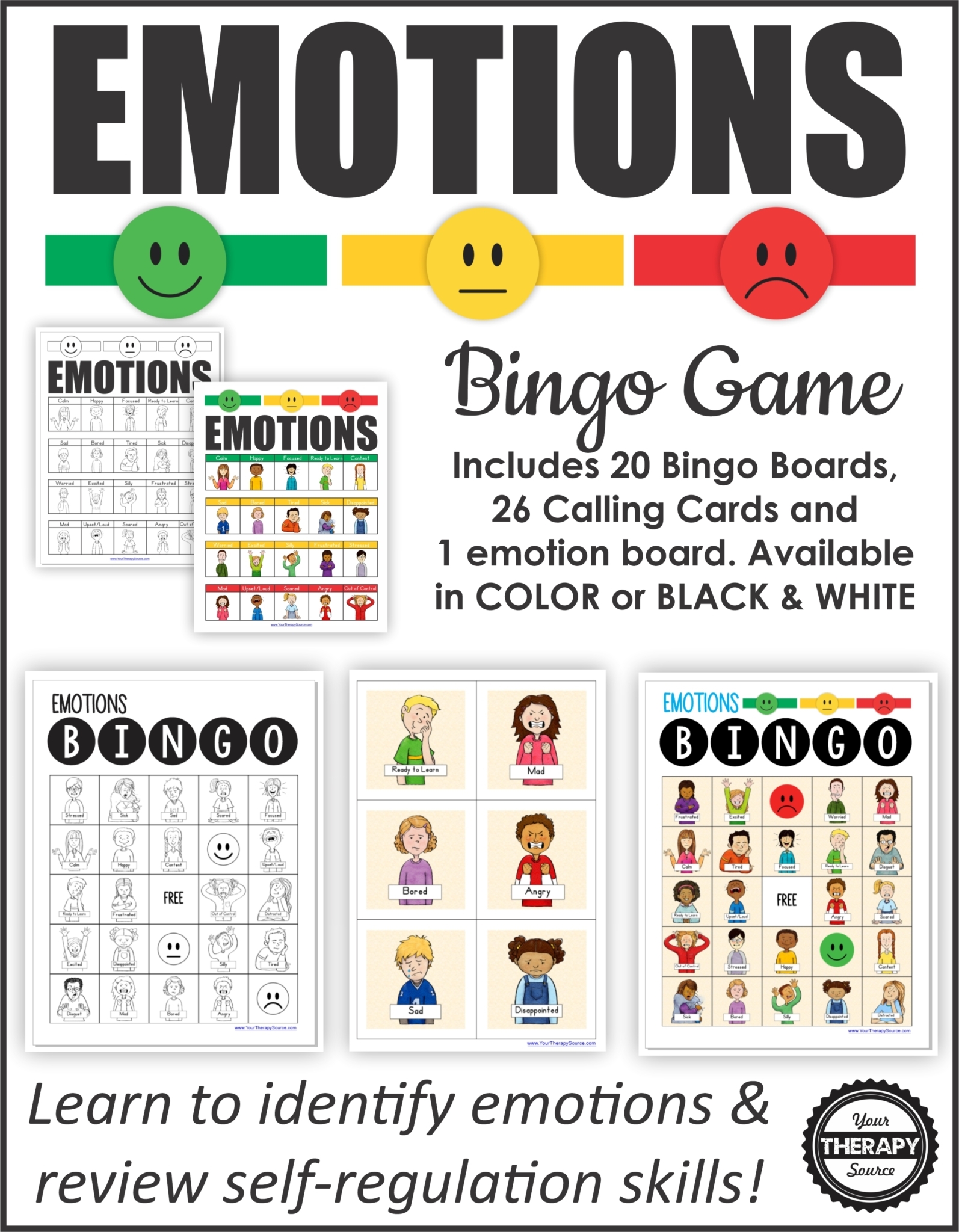 Emotions Bingo Free Printable