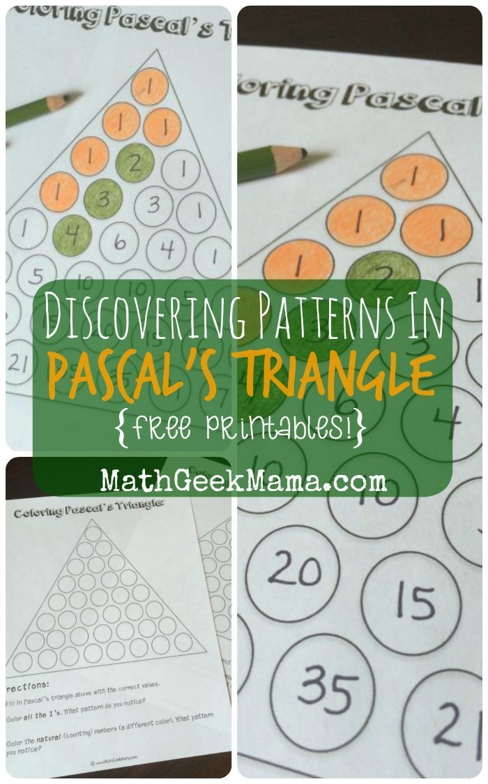 Exploring Patterns In Pascal s Triangle FREE Printables Pascal s Triangle Math Geek Math Patterns