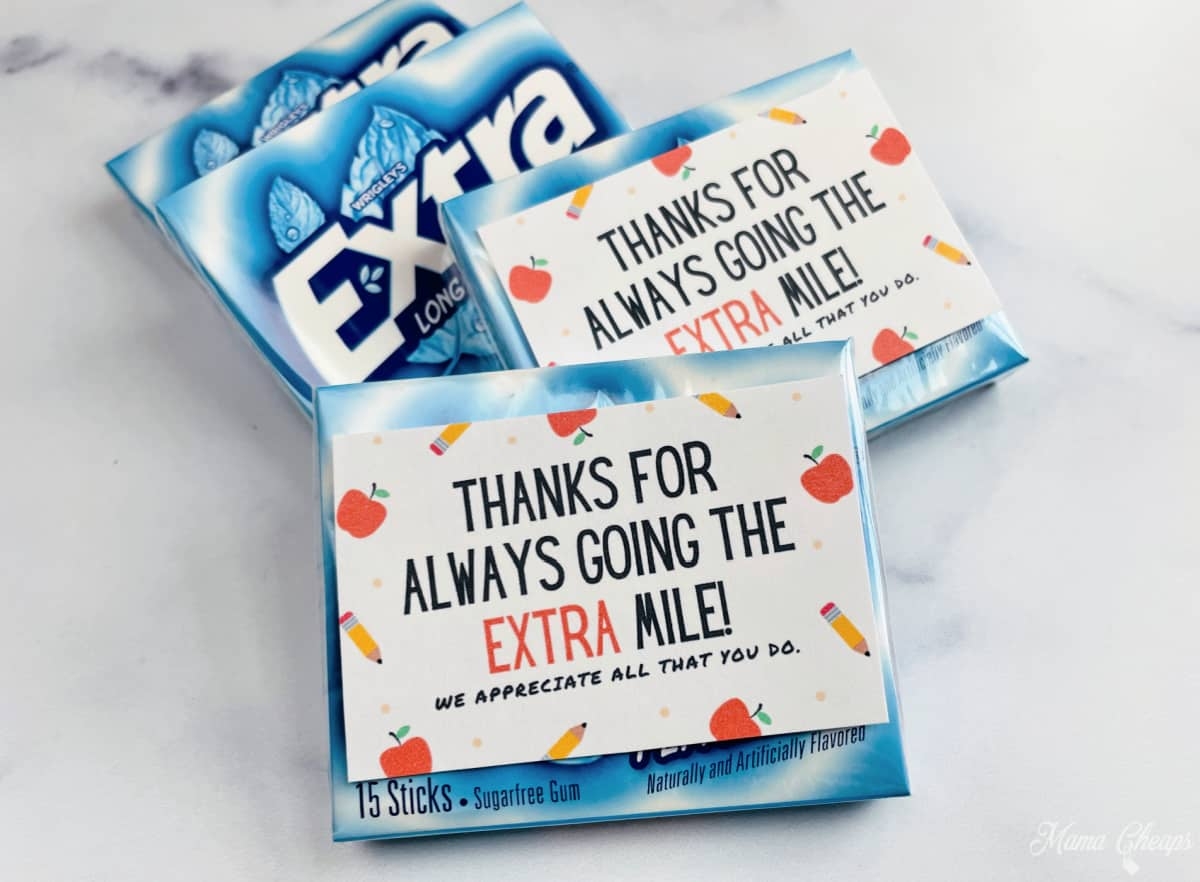 Extra Gum Teacher Appreciation Gift Idea Printable Mama Cheaps 