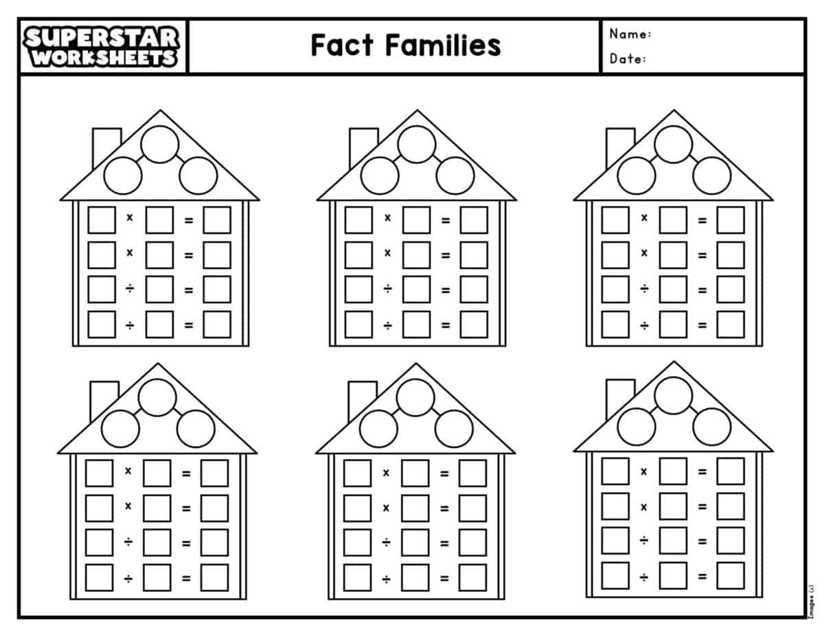 Fact Family Worksheets Superstar Worksheets