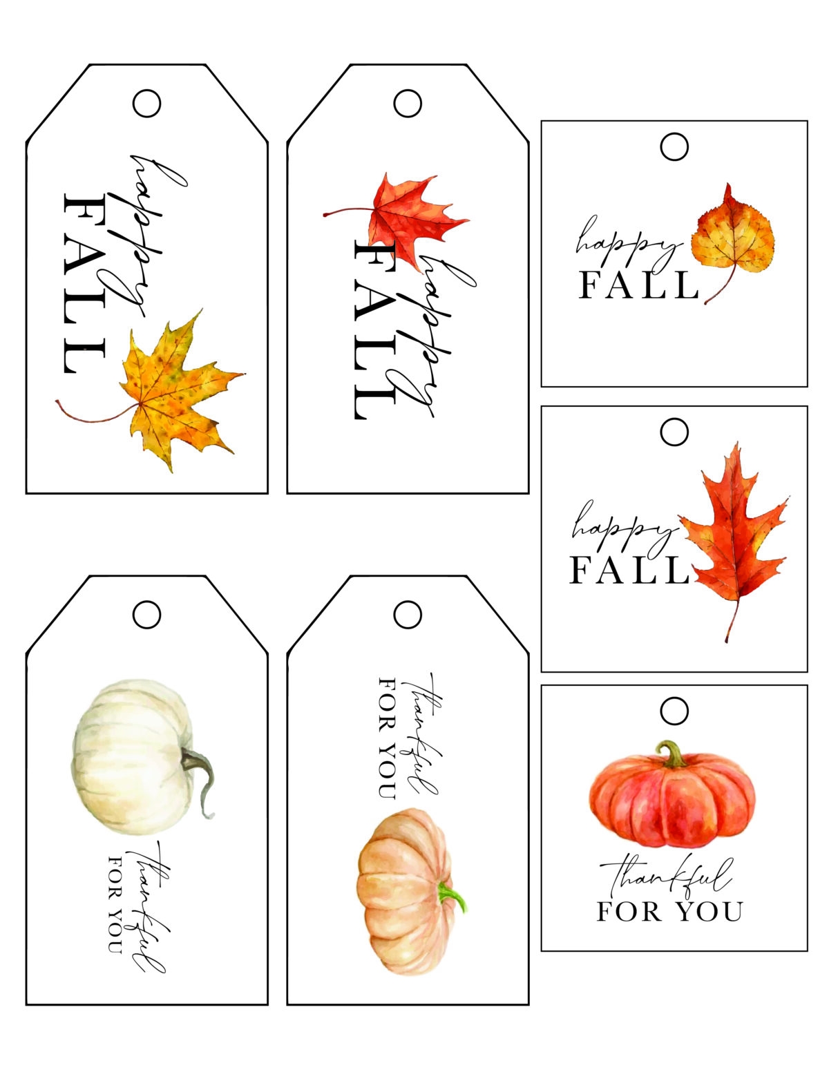 Free Printable Fall Tags