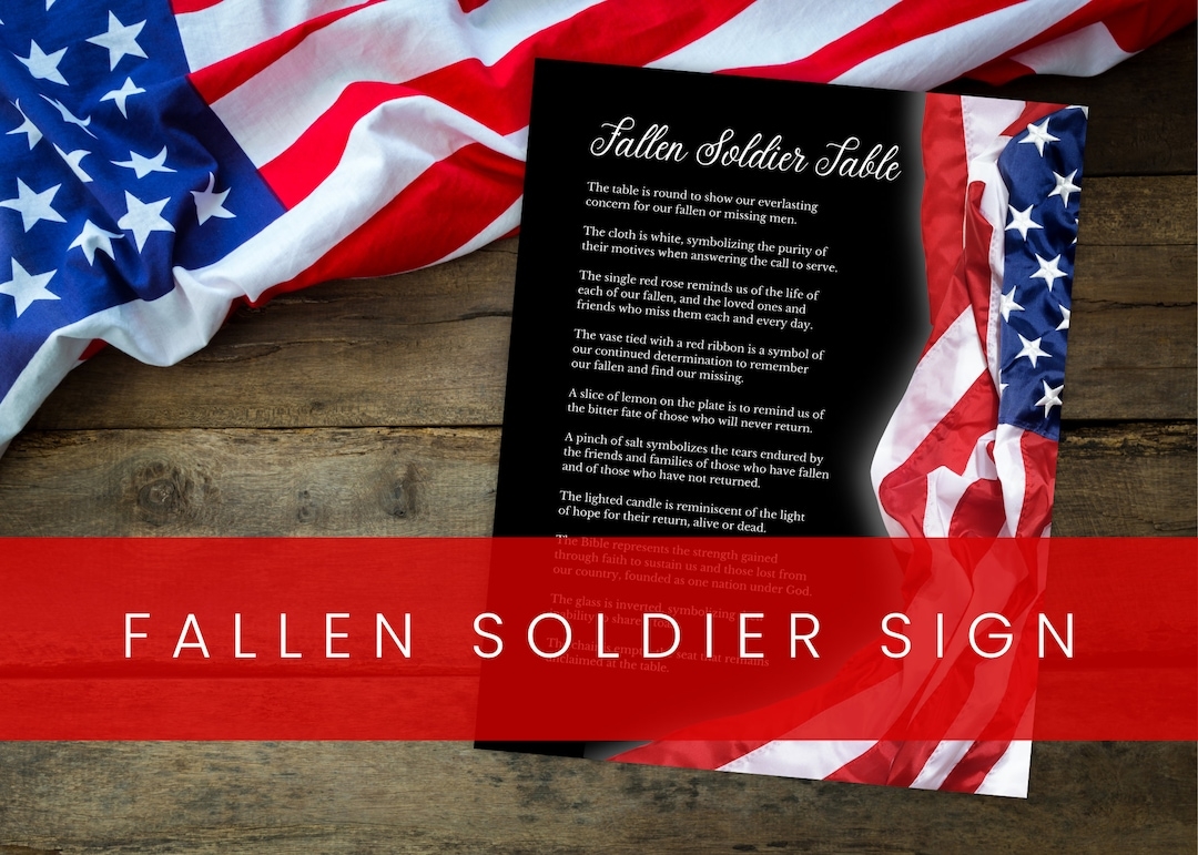 Fallen Soldier Memorial Sign Digital Download Memorial Day Veterans Day Honoring Our Military Etsy