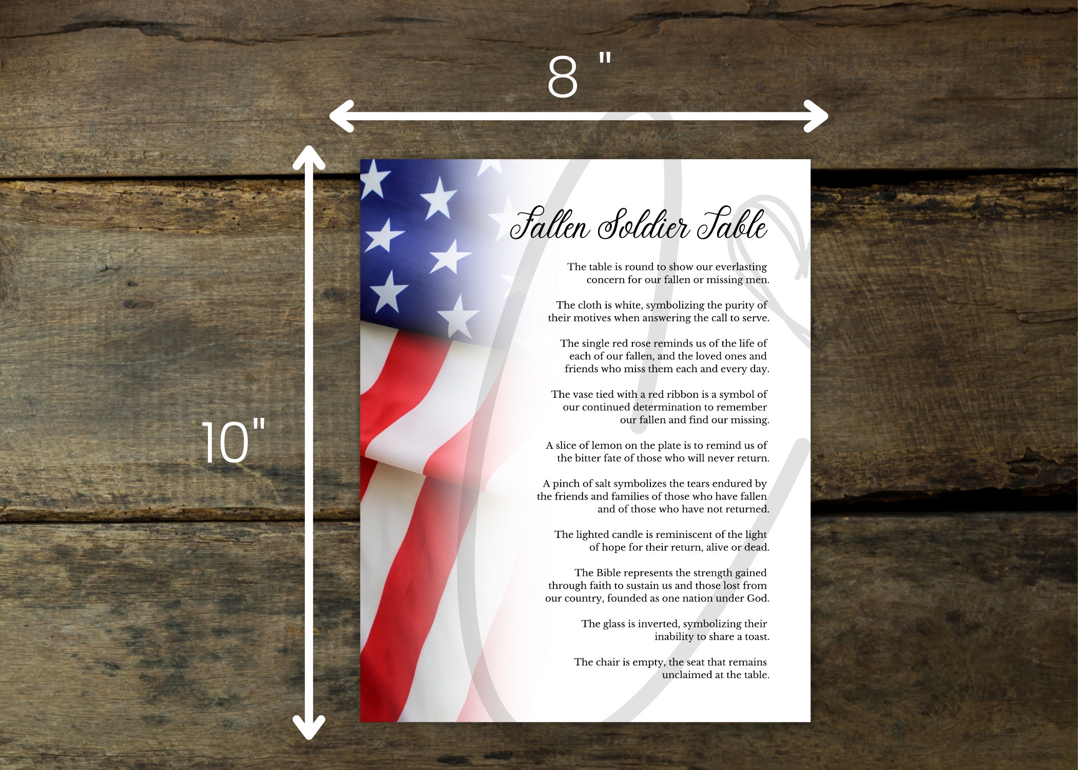 Fallen Soldier Memorial Sign White Background Digital Download Memorial Day Veterans Day Honoring Our Military Etsy