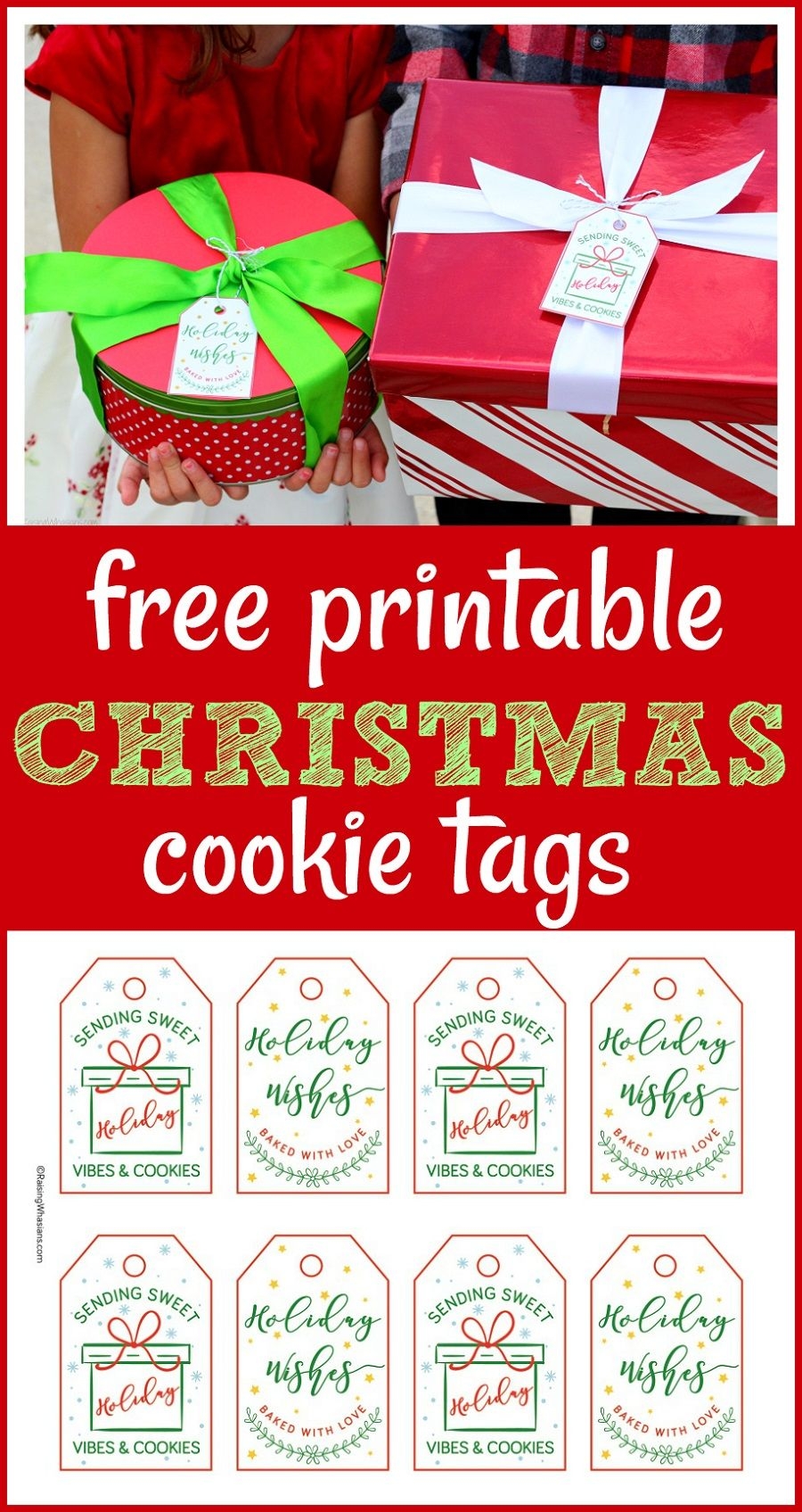 Festive Christmas Cookie Tags Printable 