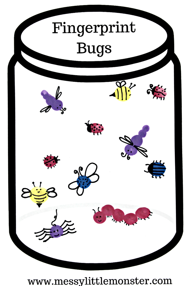 Fingerprint Bug Jar Craft Messy Little Monster