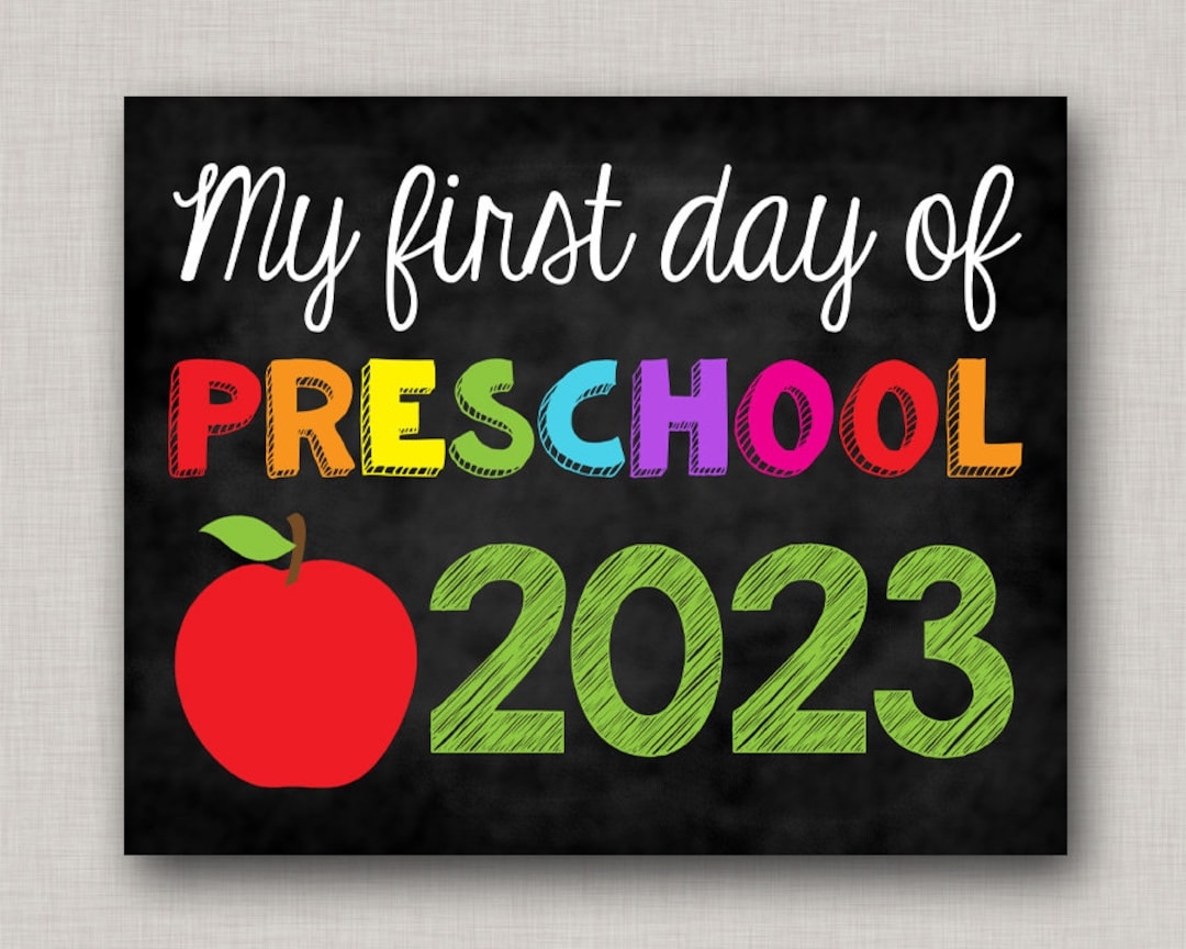 First Day Of Preschool Sign first Day Of Preschool first Day Of School Sign first Day Of School Chalkboard printable Chalkboard Sign 2023 Etsy