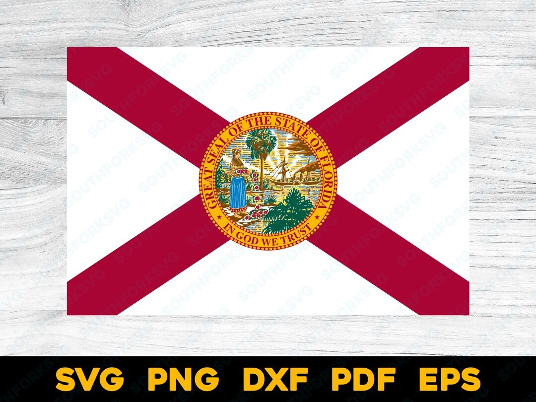 Florida State Flag Svg Png Dxf Eps Pdf Vector Graphic Design Digital File U S 50 State Flags USA America United States Flags Etsy