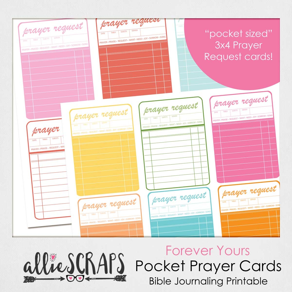 Forever Yours Pocket Prayers Card Printable AllieScraps SHOP 