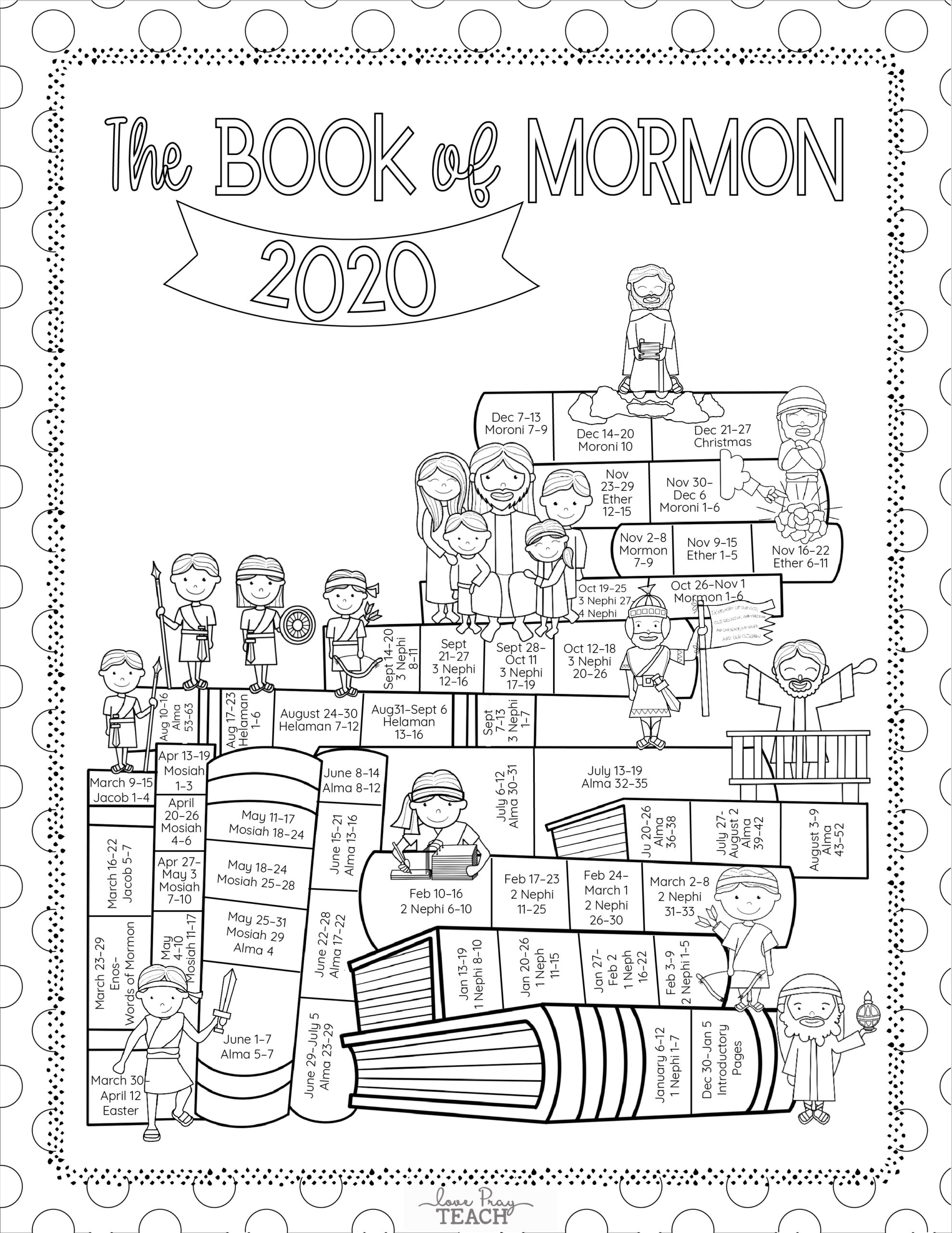 FREE 2020 Come Follow Me Book Of Mormon Reading Chart 