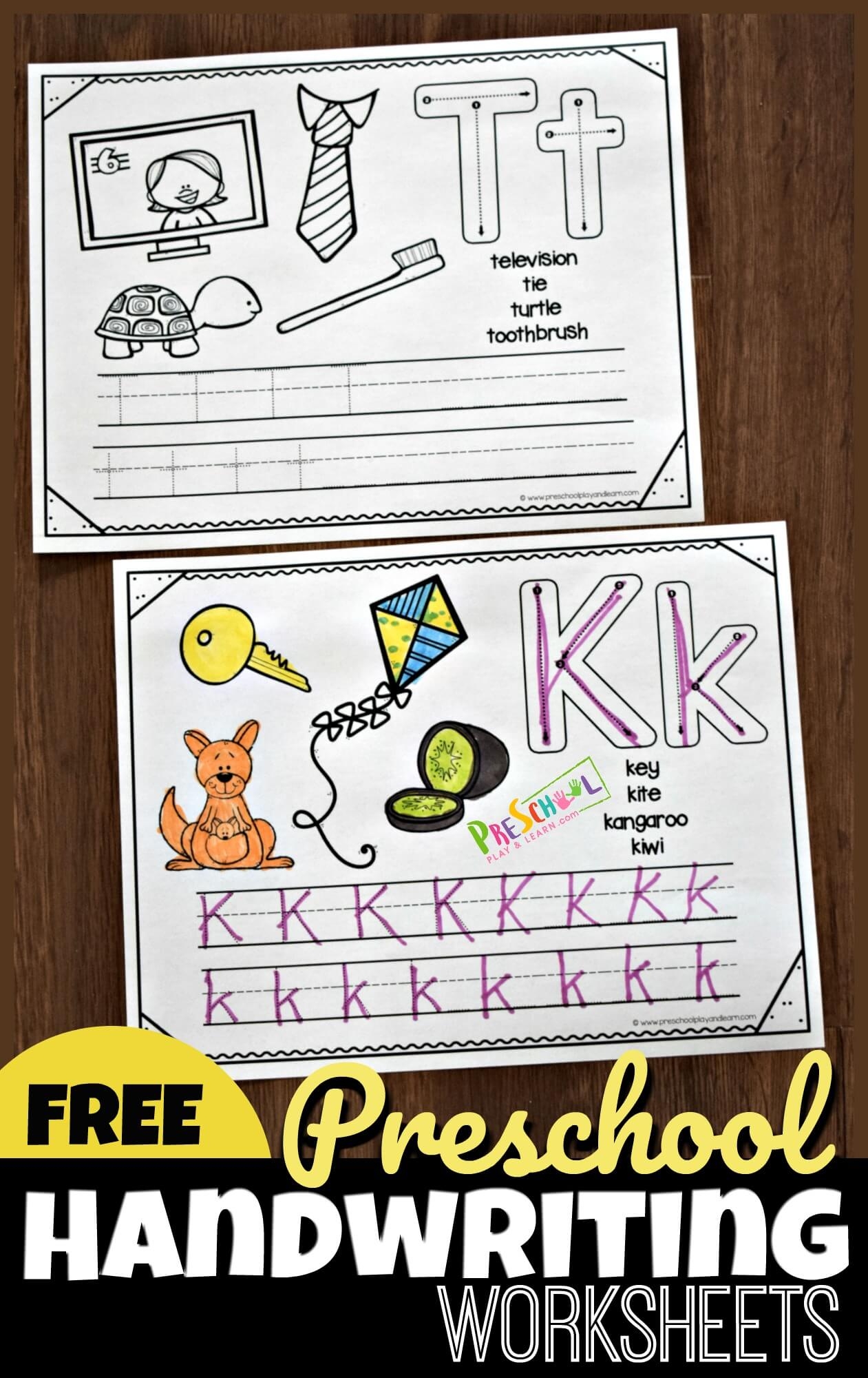 Writing Kindergarten Worksheets Printable