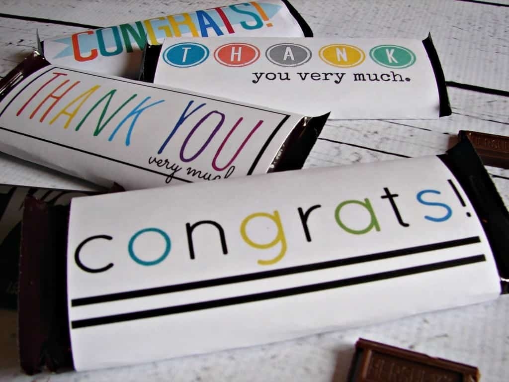 Free Candy Bar Wrapper Thank You and Congrats Printables A Girl And A Glue Gun