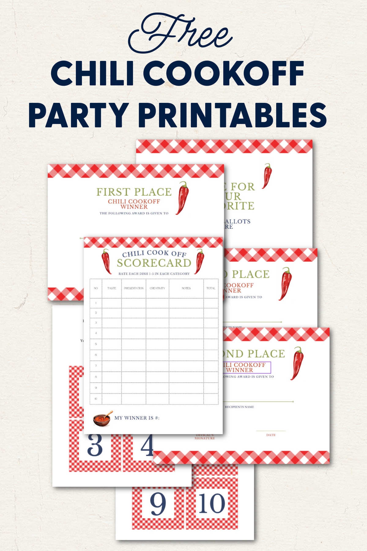 Free Chili Cookoff Printables For Hosts 7 Page Bundle 