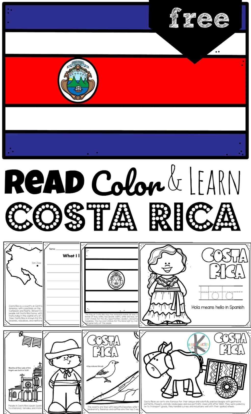 FREE Costa Rica Coloring Pages Read Color And Learn