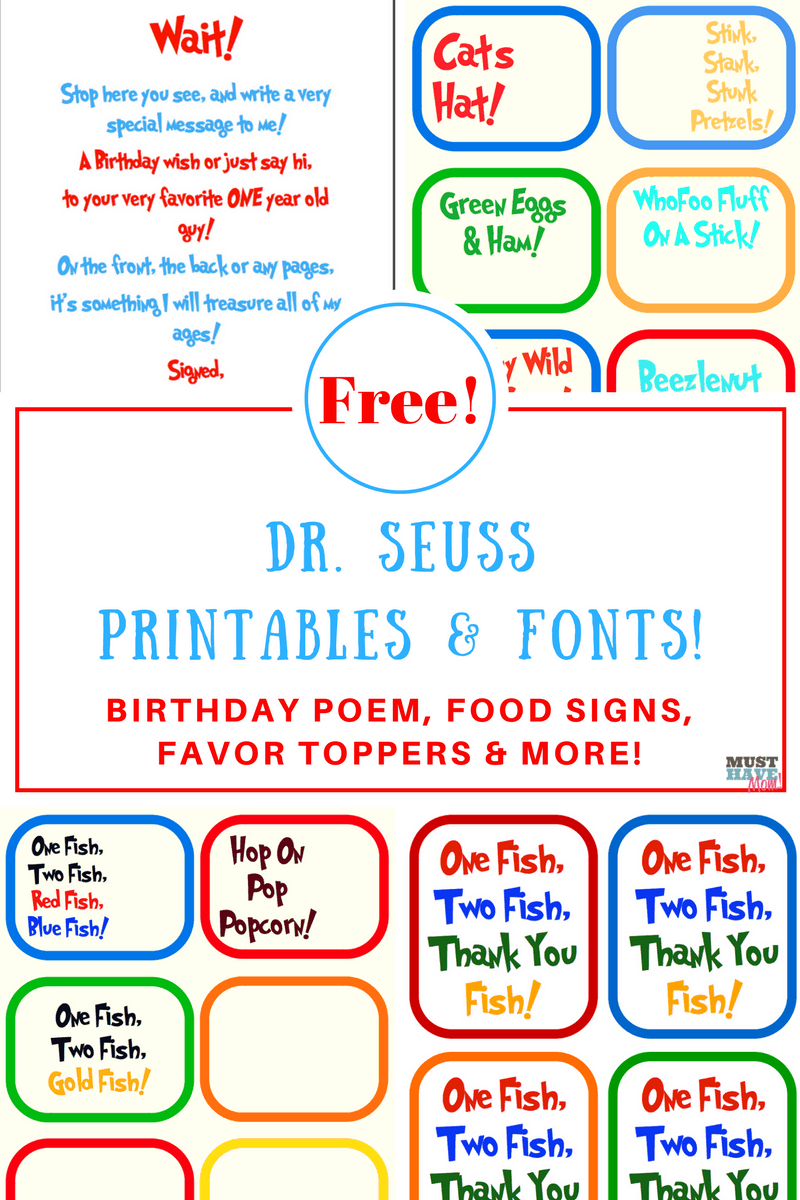 Free Dr Seuss Printables Fonts 