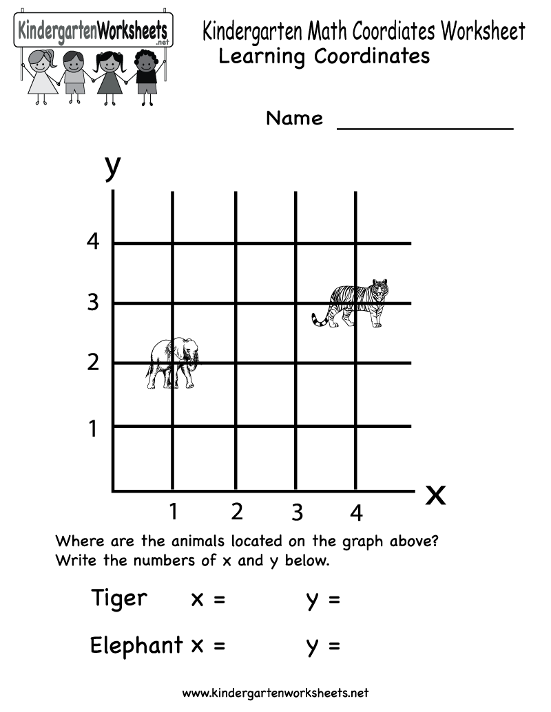 Free Kindergarten Math Coordinates Worksheet