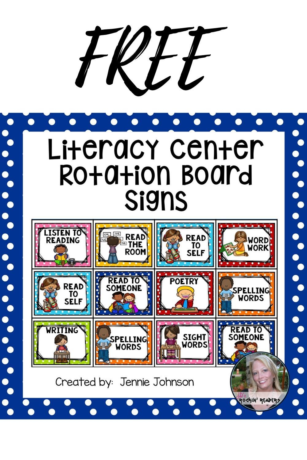 FREE Literacy Center Rotation Cards Literacy Centers Center Rotations Read To Self