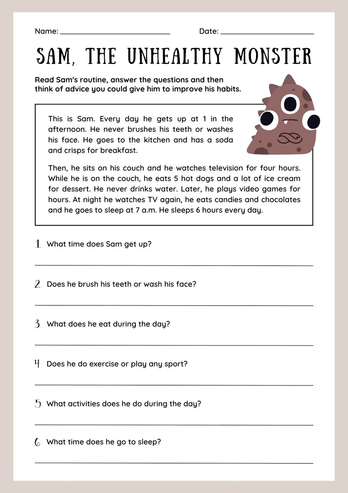 Free Printable 3rd Grade Reading Worksheet Templates Canva