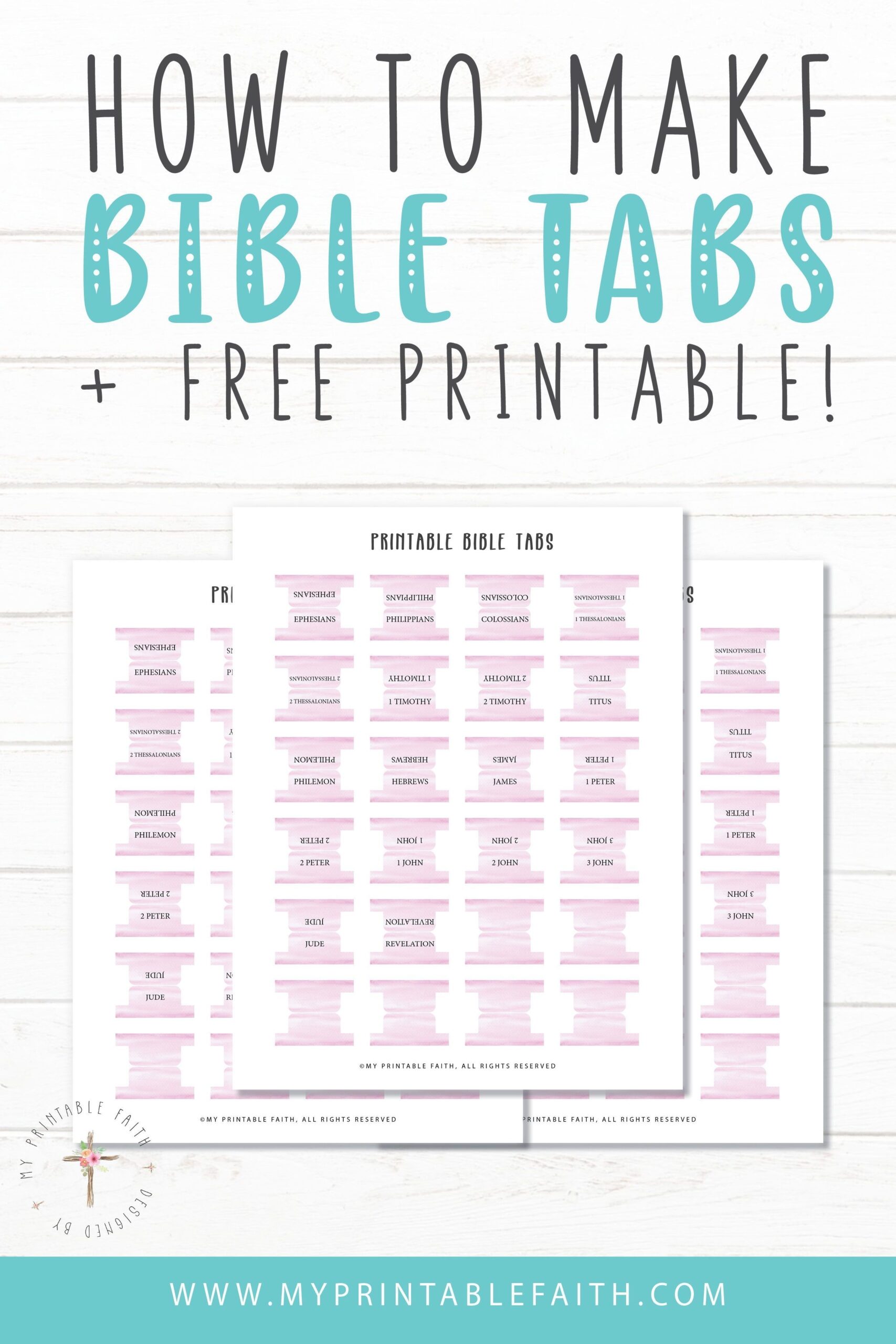 FREE Printable Bible Tabs With Instructions My Printable Faith Bible Tabs Free Bible Study Printables Bible Tabs Diy