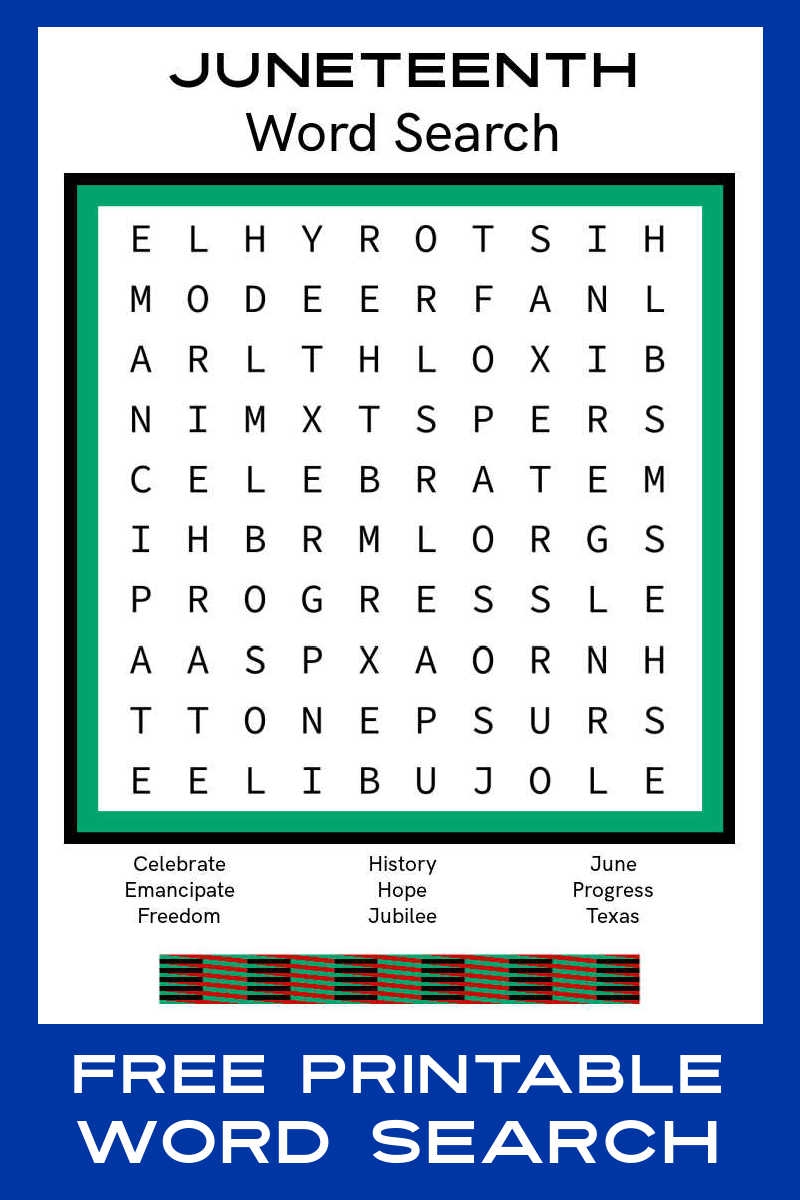 Free Printable Juneteenth Word Search Mama Likes This