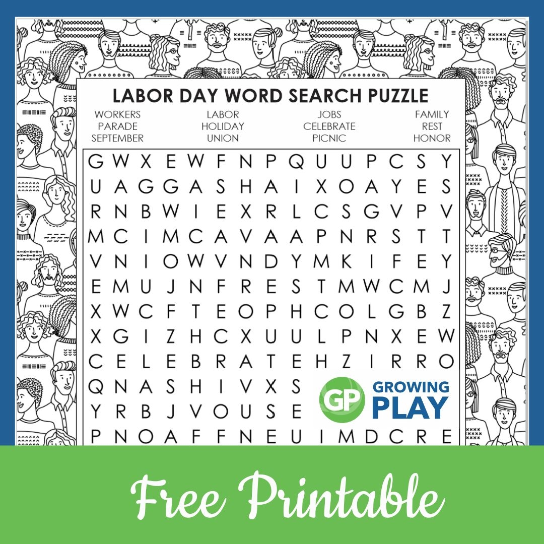 Free Printable Labor Day Word Search Puzzle Growing Play