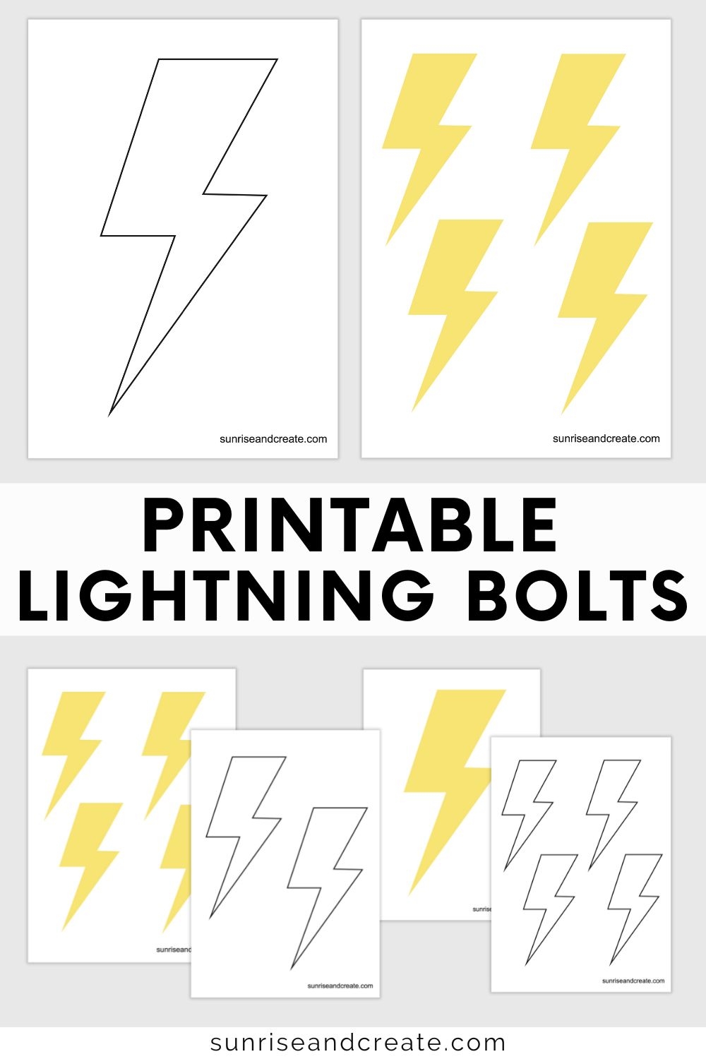Free Printable Lightning Bolt Templates Sunrise And Create