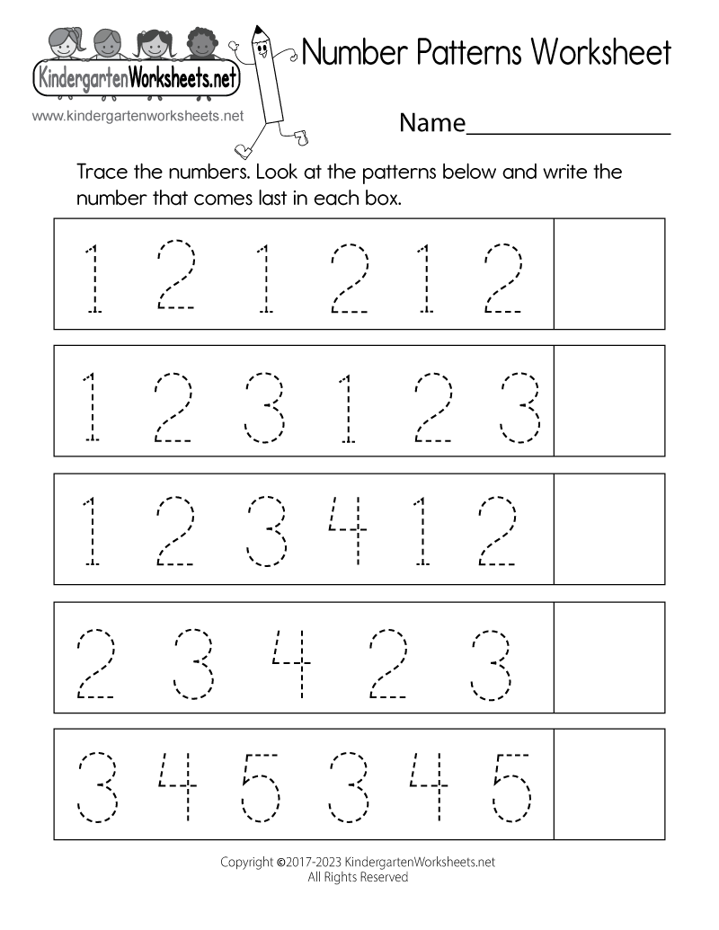 Free Printable Number Patterns Worksheet