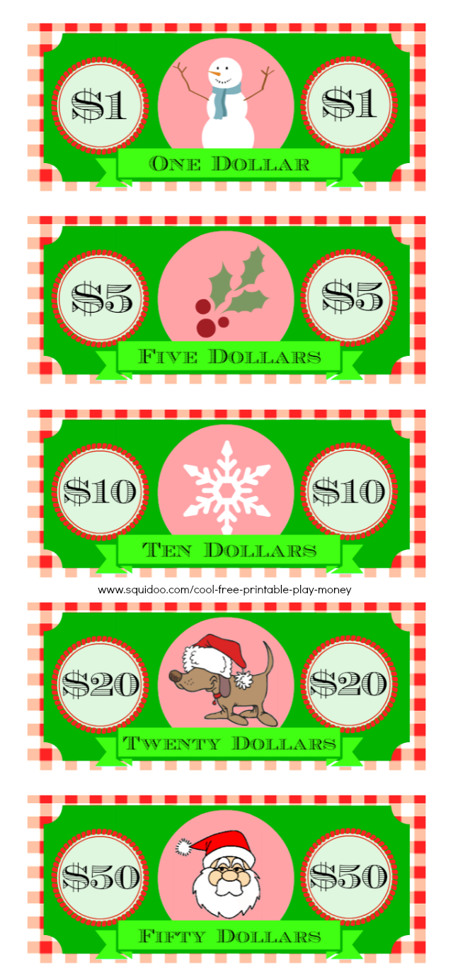 Free Printable Play Money Kids Will Love Fake Monopoly Bills Coins Printable Play Money Play Money Template Christmas Money