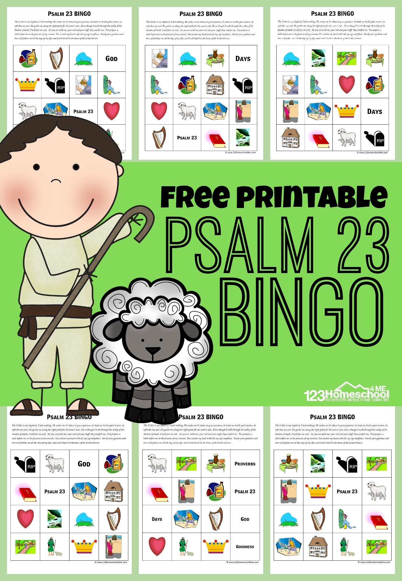  FREE Printable Psalm 23 Bingo