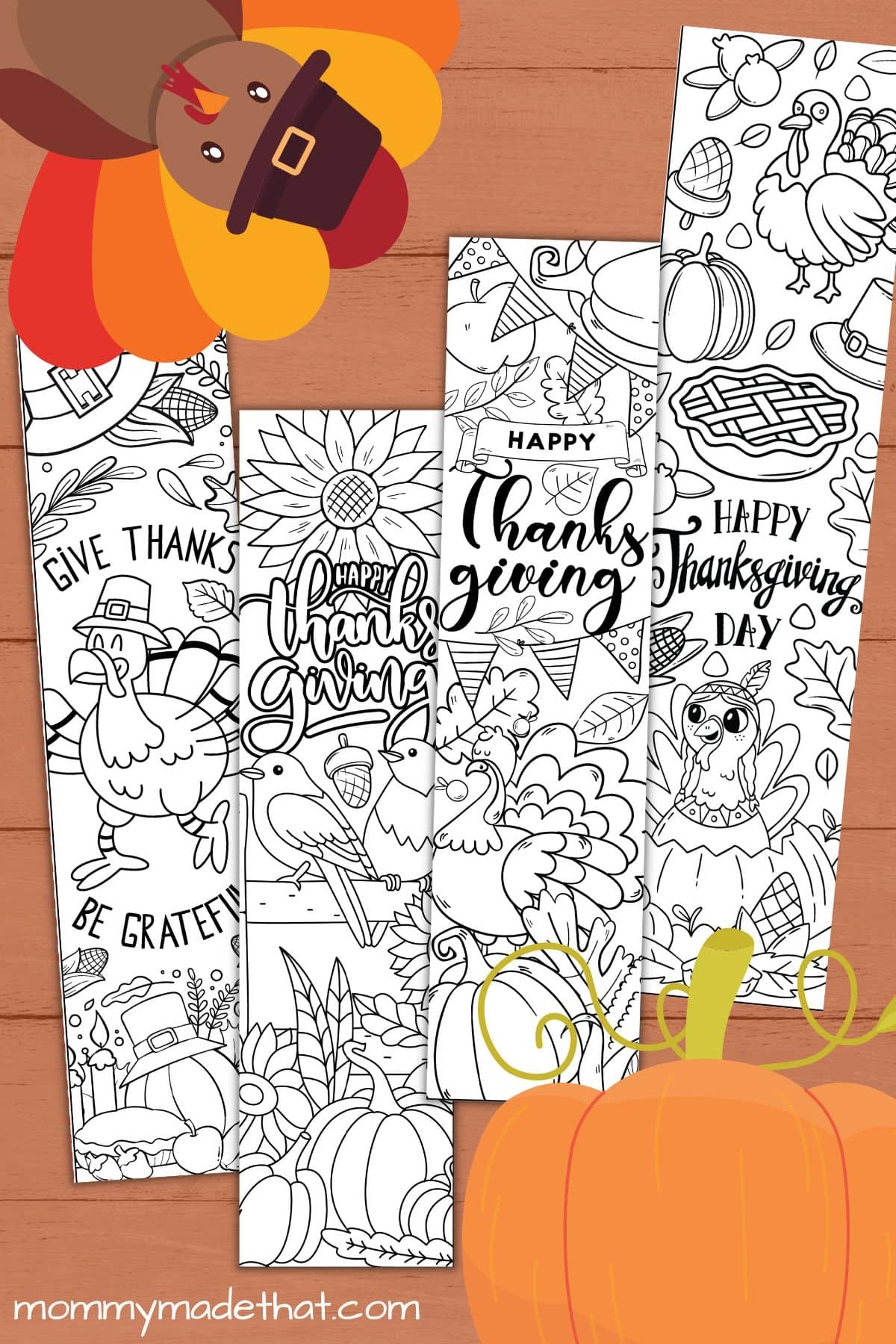 Free Printable Thanksgiving Bookmarks To Color