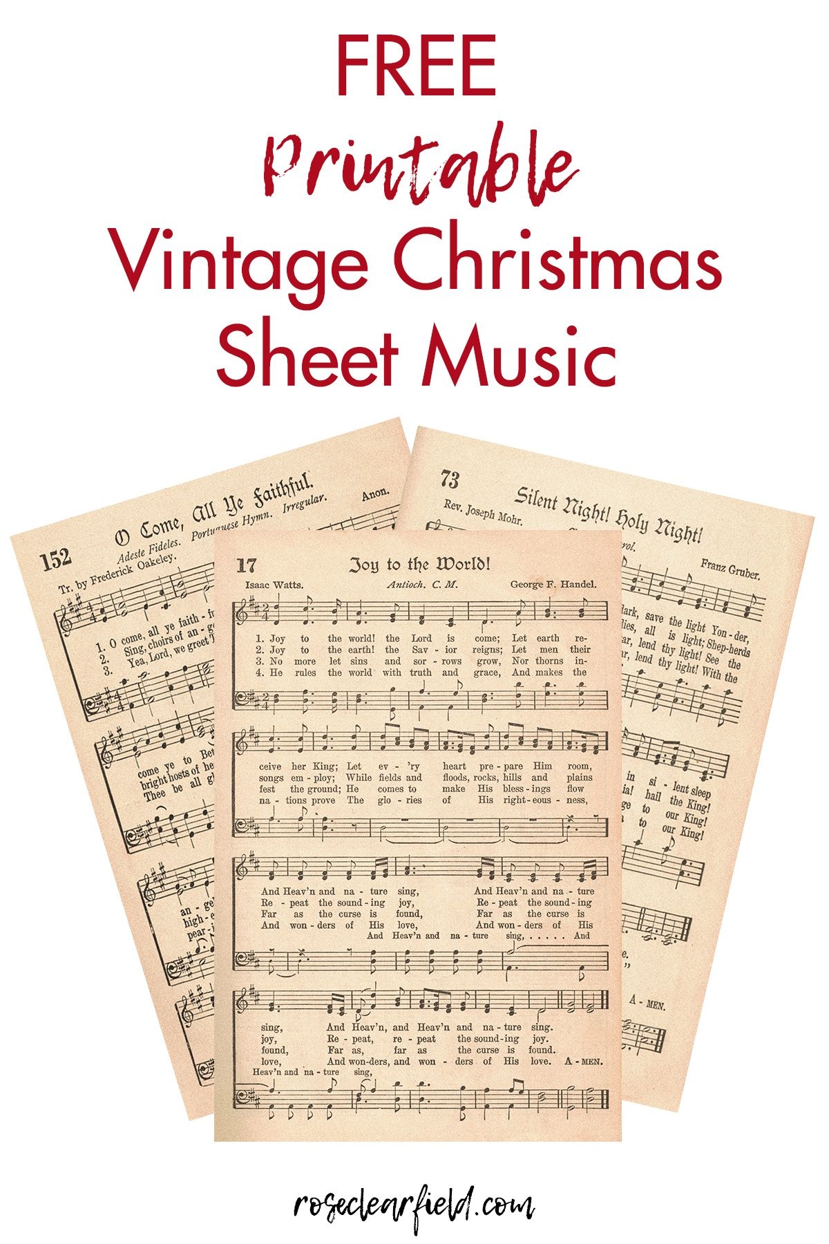 Free Printable Vintage Christmas Sheet Music Christmas Sheet Music Sheet Music Crafts Vintage Christmas
