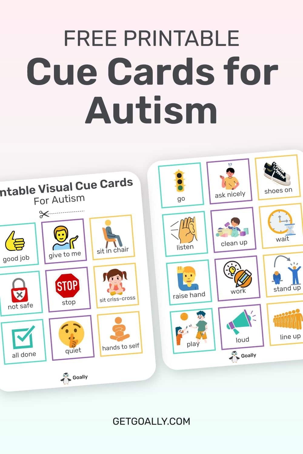 Free Printable Visual Cue Cards For Autism